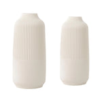 vase moderne minimaliste plastique blanc crème rainures verticales décoration table chambre coucher