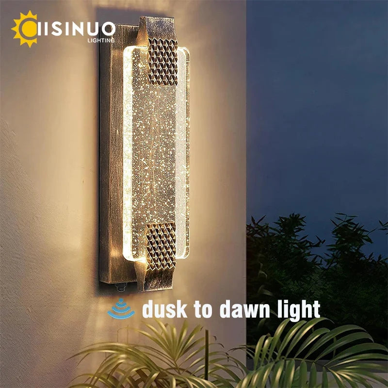 applique murale moderne led dorée élégante ip65 résistante facile garage patioextérieur