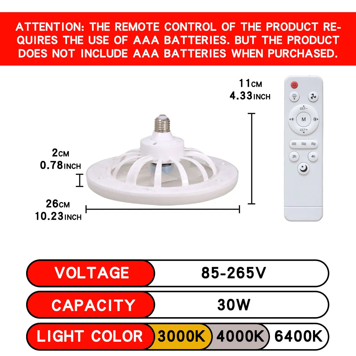 ventilateur moderne blanc grille ventilation télécommande vitesses réglables led continu