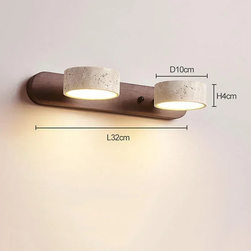 applique murale led pierre naturelle texture granulée moderne couleur bois beige noir