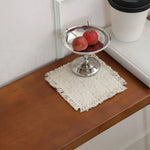 serviettes table tissu lin beige rustique franges polies clips muralsetSize40cm38cm30cm28cm12cm6cm