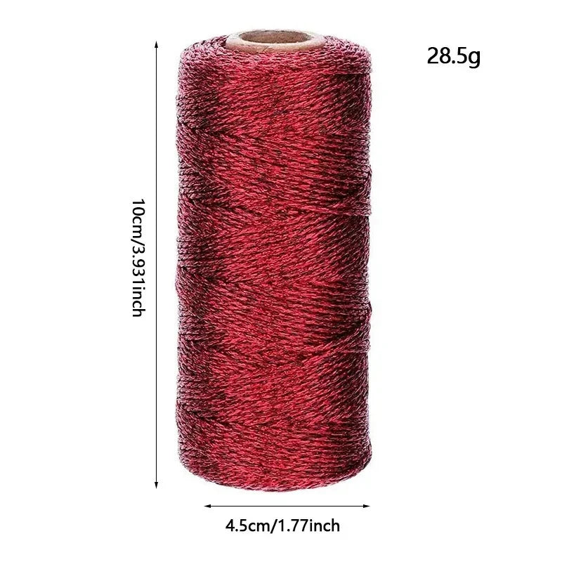 fil coton glitter vert rouge doré argenté décoratif boîte rangement satin