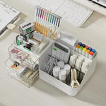 organisateur blanc compartiments rangement minimaliste moderne japonais mat plastique transparent compartments