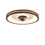 ventilateur led moderne marron blanc contrôle télécommande ailes grille ventilation