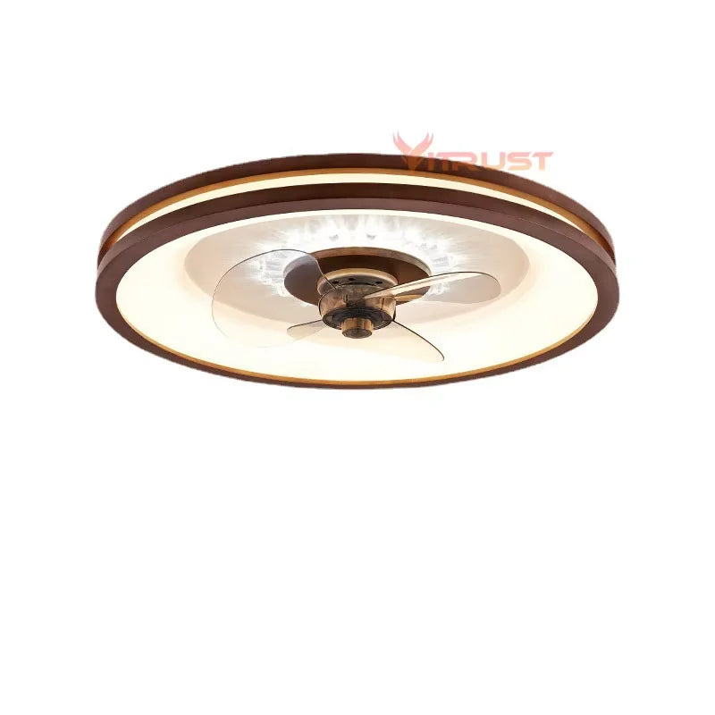 ventilateur led moderne marron blanc contrôle télécommande ailes grille ventilation