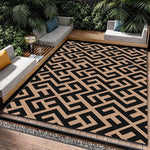 tapis moderne extérieur vert beige noir blanc motif végétal géométrique polyester 80x120cm 120x160cm