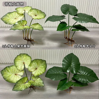 plantes artificielles feuilles vertes motif blancs décoration murale extérieure jardin tropical
