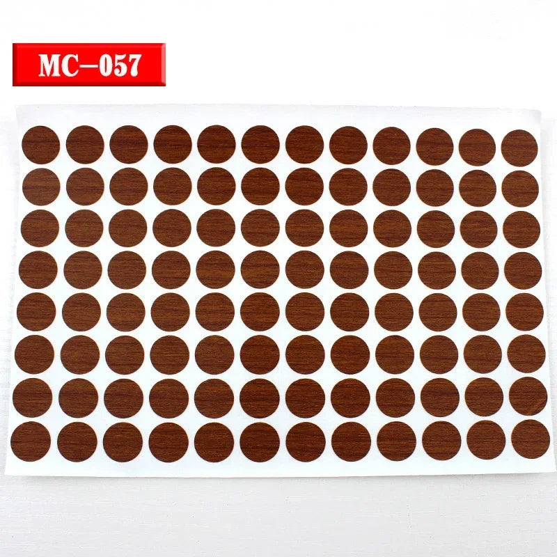autocollants marron doré vis décoration tiroir meuble bois texture points circulaires résistants eau 96pcs