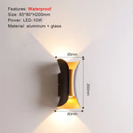 applique murale led moderne aluminium noir éclairage chambre cuisine salle manger entrée