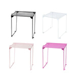 table pliable maille métallique noir blanc rose moderne sous verre organisation cuisine