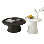 table basse moderne minimaliste ronde fer noir blanc salon maison