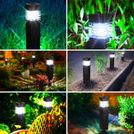 lumière solaire jardin extérieure ip65 led moderne noir rayures horizontales