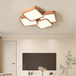 luminaire bois clair géométrique minimaliste éclairage salon moderne blanc