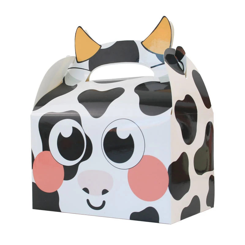boîtes sucreries animaux farm carton poignées détachables vache cochon cheval mouton cartoon enfants anniversaire
