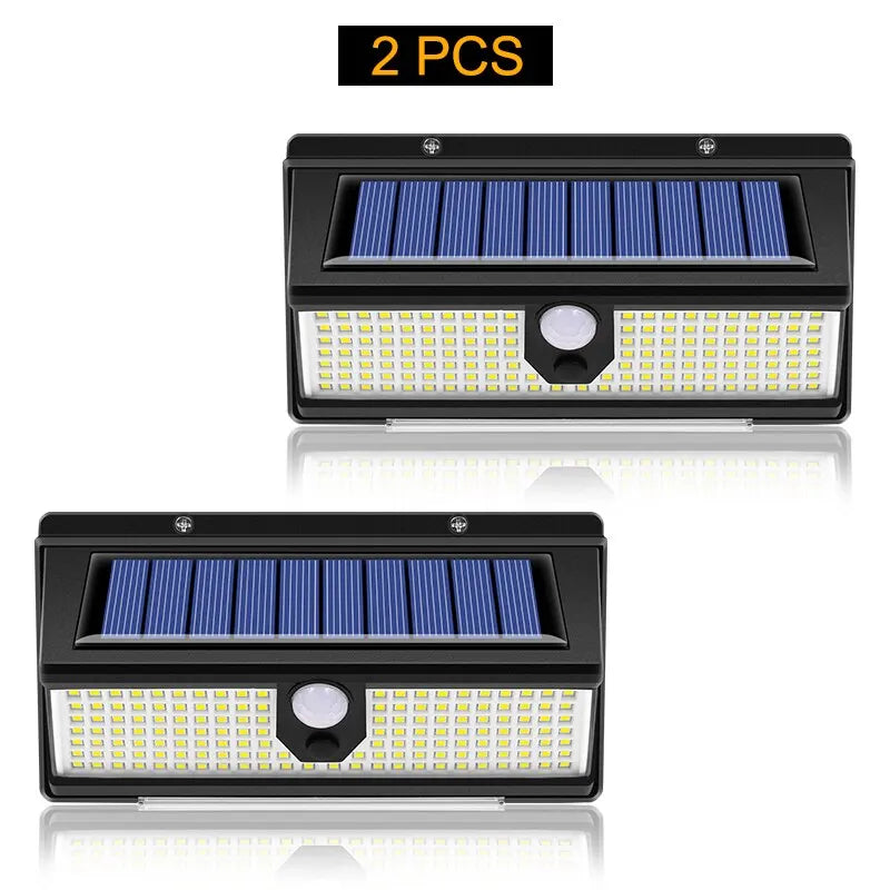 lampe solaire extérieure détecteur mouvement ip65 modes led moderne nickel brossé abs polycarbonate