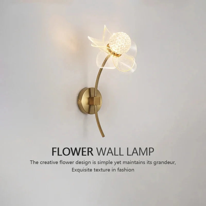 lampe murale moderne or blanc translucide forme fleur éclairage cuisine salle manger