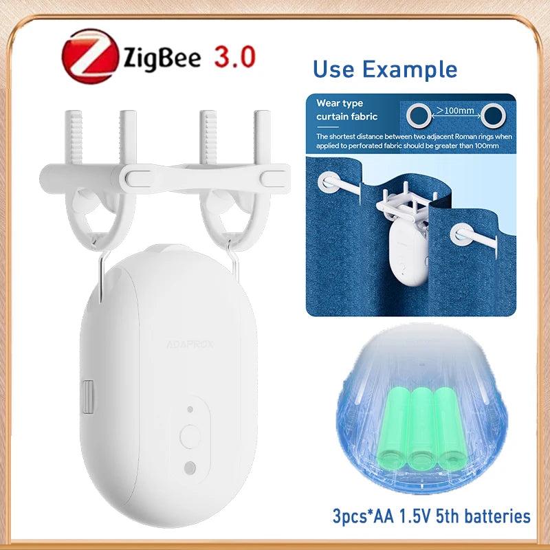 rideau motorisé blanc moderne adhésif bluetooth zigbee télécommande