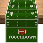 nappe lin terrain football américain imprimé touchdown vert blanc marron rouge
