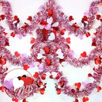 guirlande tinsel rouge rose coeurs papillons decoration saint valentin intérieur extérieur mariage