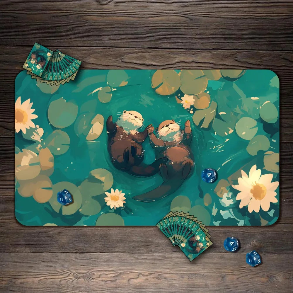 tapis jeu otaries illustration paysage aquatique imperméable non glissant vert bleu