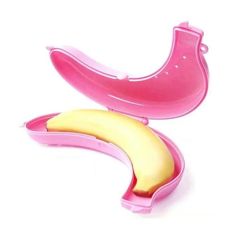 boîte rangement bananes moderne vert rose jaune clips fruits écologique portable