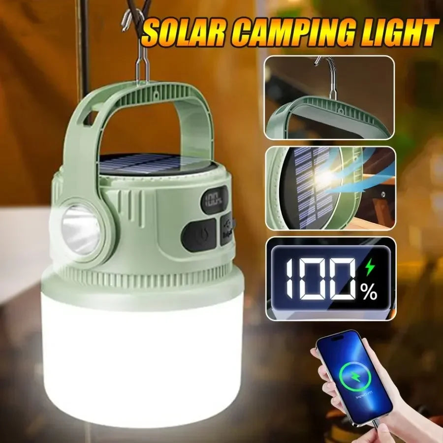 lampe solaire vert clair moderne pratique recharge usb portable annuel ip65 led autonomieurgence
