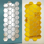 miroirs hexagonaux modernes argent doré adhésifs auto collants amovibles acrylique translucides décoration murale maison