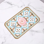 tapis table classique motifs floraux géométriques silicone respectueux environnement vert beige marron orange