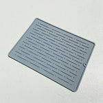 tapis cuisine silicone gris rayures horizontales moderne anti dérapant suctionversible