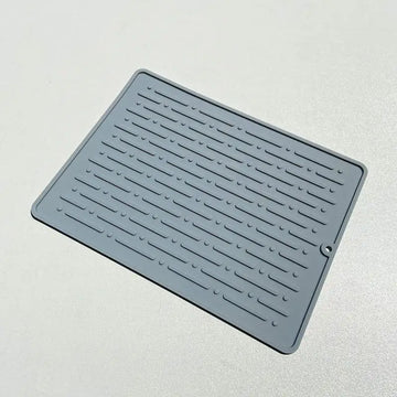 tapis cuisine silicone gris rayures horizontales moderne anti dérapant suctionversible