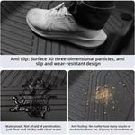 tapis sol voiture noir rayures horizontales moderne antidérapant waterproof clips inclusion full set