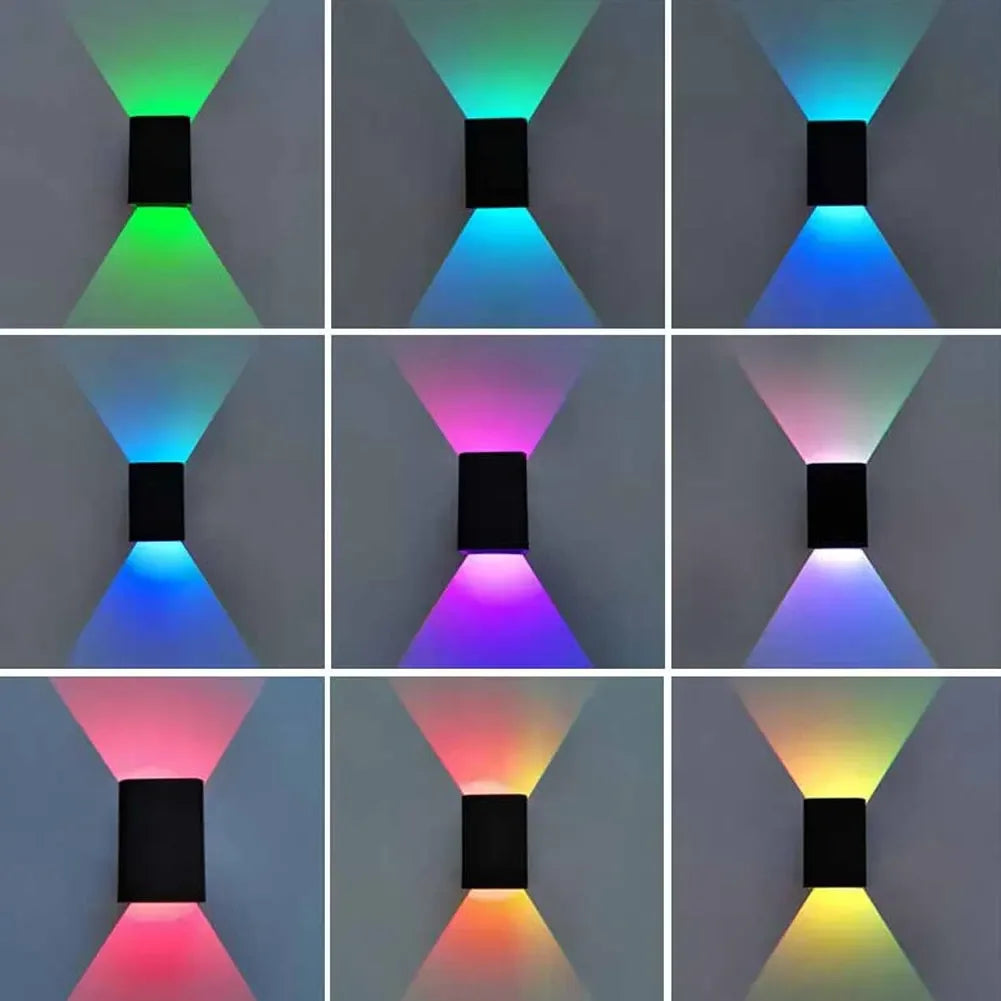 applique murale led noir contemporaine télécommande éclairage chambre coucher haut bas