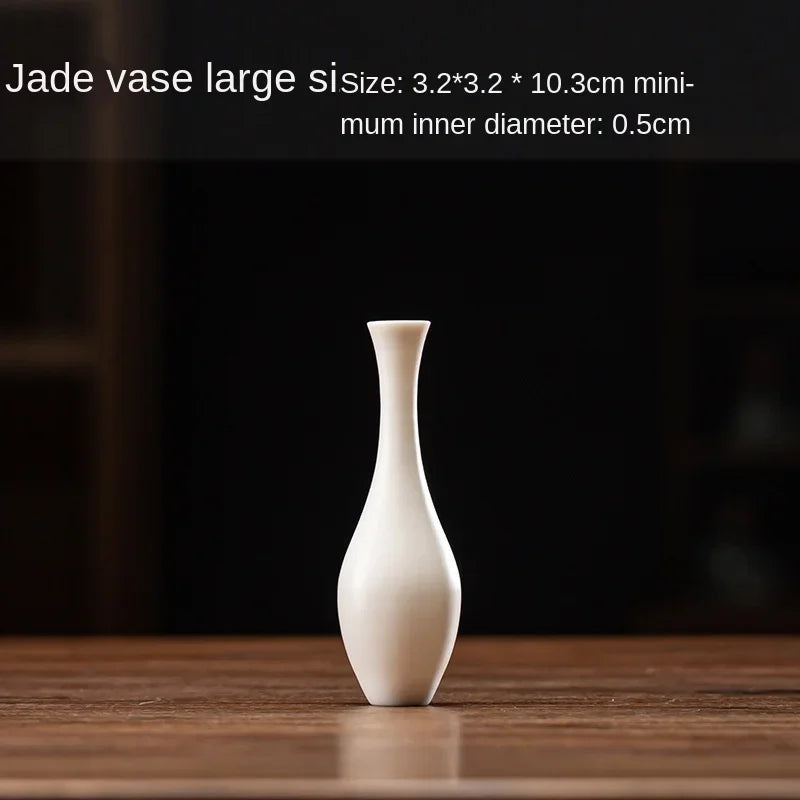 vase table céramique blanc minimaliste simple decoration maison arrangement fleurs thé cérémonie