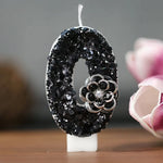 bougies chiffres paillettes noires festives anniversaire mariage décoratives numérotation festive