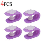 clips fixation violet rose bleu fleurs blanches moderne pratique 12pcs