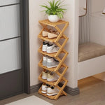 étagère pliable bois chaussures moderne réutilisable niveaux entrée couloir petit espace