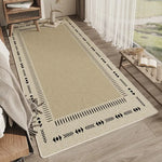 tapis salon moderne beige clair motif rayures diagonales antidérapant intérieur maison décoratif doux polyester