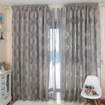 rideaux floral beiges gris clair classique semi opaques ruban décoratifextérieur fleur polyester Jacquard