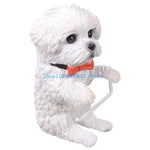 porte rouleau papier toilette forme chien peluche blanc decoratif résine facile nettoyer classique