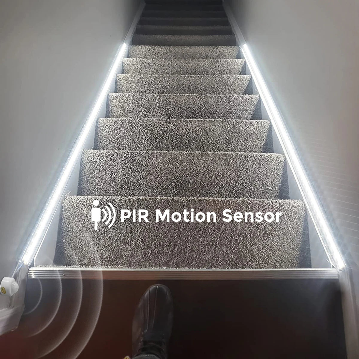 ruban led cob blanc capteur mouvement 24v escaliers armoires cuisine rétro éclairage