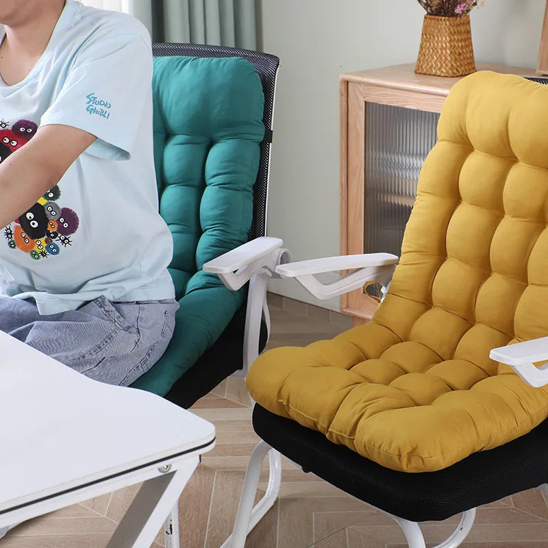 coussin chaise dossier soutien lombaire ergonomique confortable rubans fixation gris