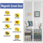 rideau porte magnétique blanc aimants maille fine transparent moderne 80x210cm 90x210cm 100x210cm 110x210cm 120x210cm