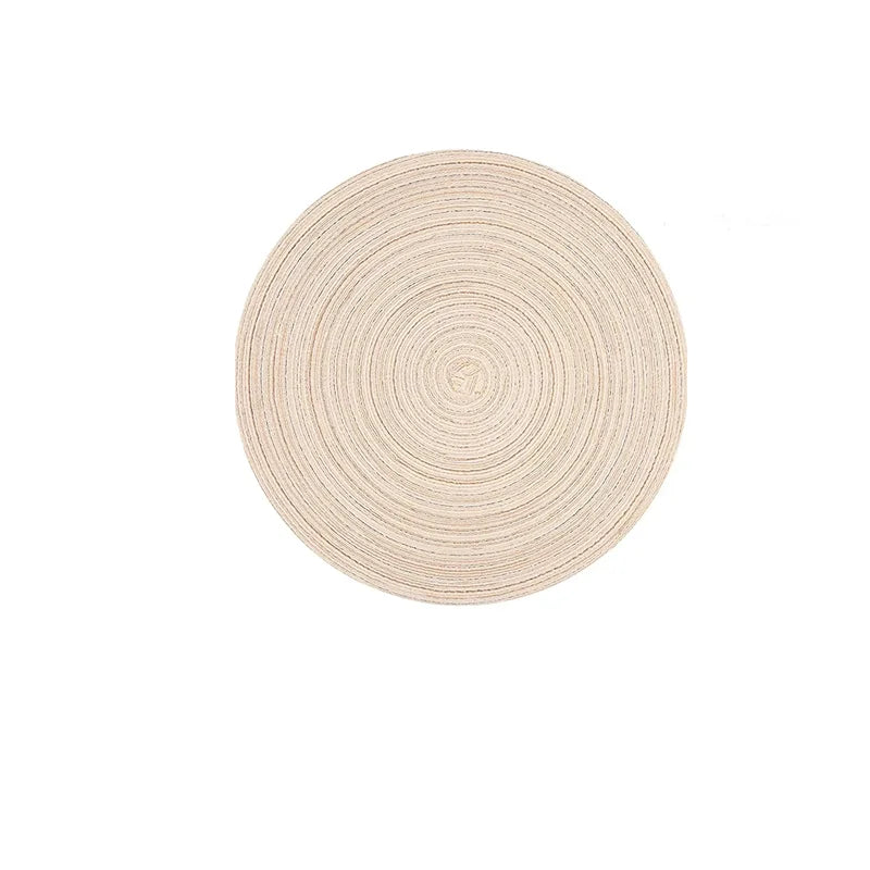 tapis table tissé spirale résistants chaleur antidérapants moderne durable bleu marine beige clair