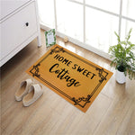 tapis d'entrée orange lettres noires motif floral résistant antidérapant intérieur extérieur