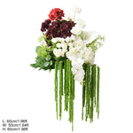 décoration événement bouquet fleurs artificielles rouge blanches vertes extérieur intérieur classique