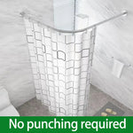 tringle rideau douche acier inoxydable forme moderne murale fixations visibles argentées