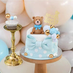 décoration gâteau ours nuages étoiles sucre anniversaire fête thème enfant bleu doré