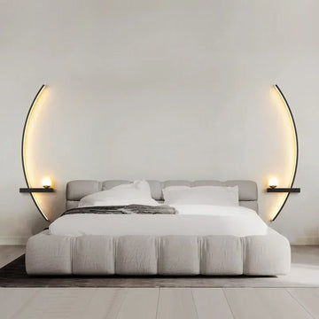 lampe murale moderne or noir brillante éclairage quotidien fixée mur applique led chambre coucher