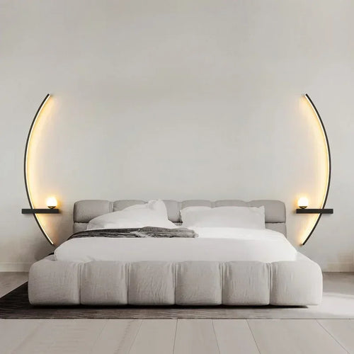 lampe murale moderne or noir brillante éclairage quotidien fixée mur applique led chambre coucher