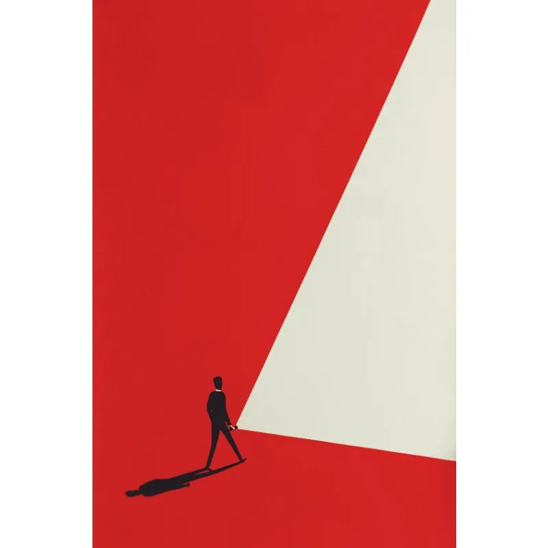 toile d'art abstraite géométrique contemporaine rouge minimaliste sans cadre décoration maison salon